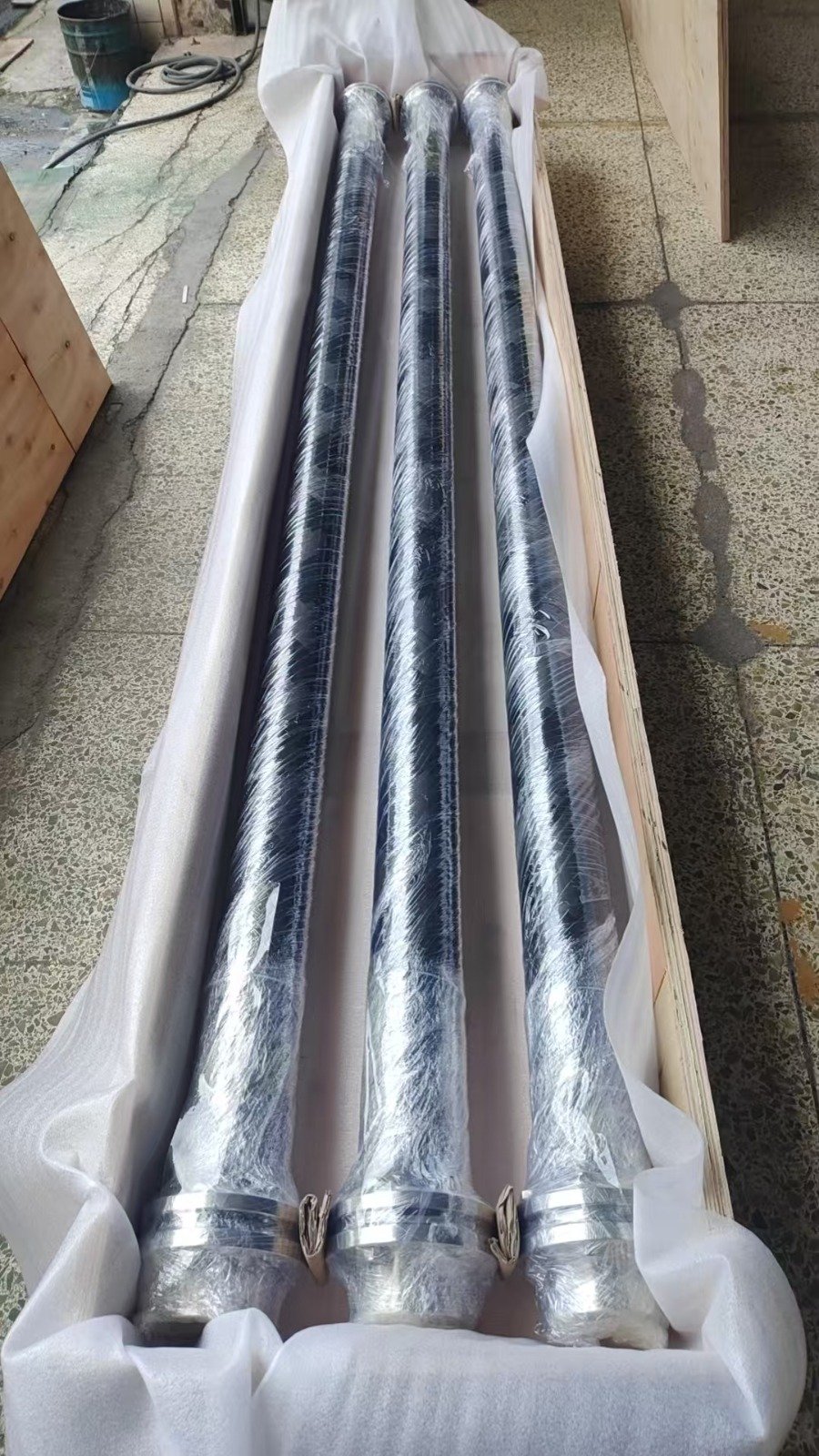 BMI DCD shafts packed in wooden crate