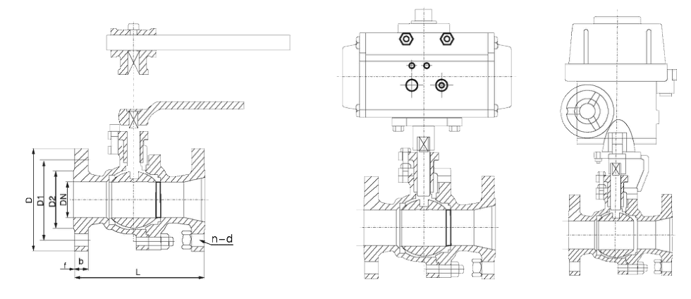 Floating Type Ball Valve drawing
