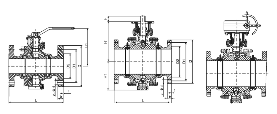 Trunnion Mounted Ball Valve drawing